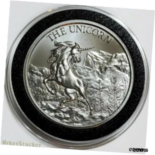  アンティークコイン コイン 金貨 銀貨  1oz The Unicorn BU .999 Silver Round - Intaglio Mint Cryptozoology collection