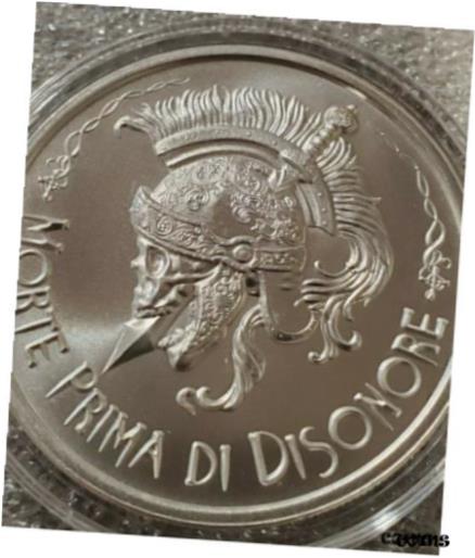  アンティークコイン コイン 金貨 銀貨  1 oz .999 Silver coin skull Death before dishonor morte prima di disonore NEW!