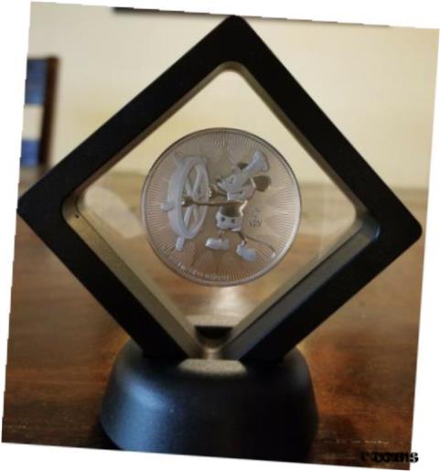 ڶ/ʼݾڽա ƥ    [̵] Disney Mickey Mouse Steamboat Willie 1 oz. 999 Silver Coin 2 dollar Niue Framed