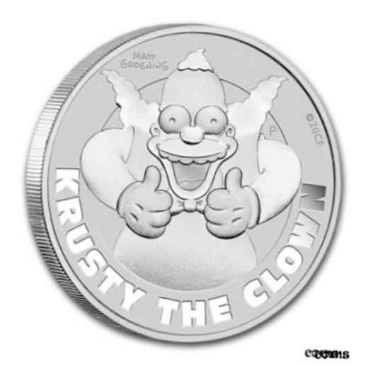 ڶ/ʼݾڽա ƥ    [̵] Krusty the Clown 2020 1 oz .999 SILVER COIN TUVALU $1 The Simpsons Matt Groening