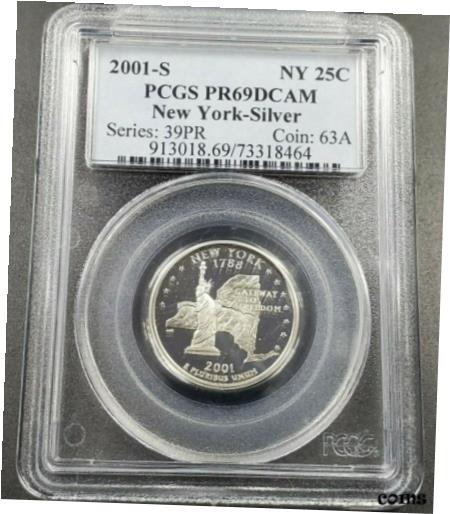 ڶ/ʼݾڽա ƥ    [̵] 2001 S NEW YORK SILVER State Quarter Coin PCGS PR69 DCAM UCAM San Francisco Mint