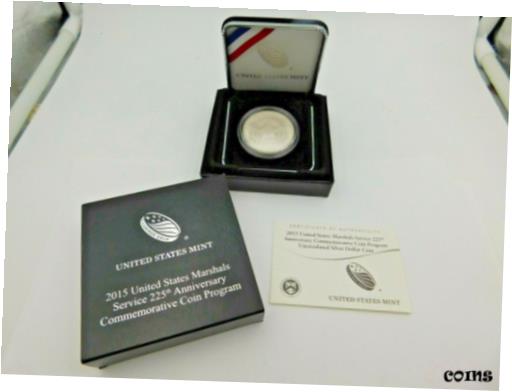 ڶ/ʼݾڽա ƥ    [̵] U.S. 2015 Marshals Service 225th Anniversary Unc. Silver Dollar ~ Box &COA