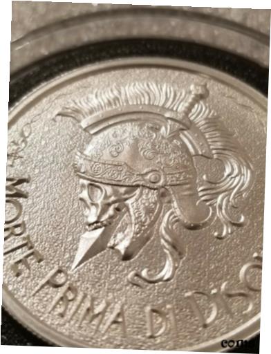  アンティークコイン コイン 金貨 銀貨  2 oz .999 Silver coin skull Death before dishonor morte prima di disonore