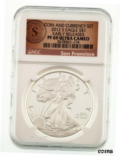 ڶ/ʼݾڽա ƥ    [̵] 2012-S $1 Silver American Eagle Proof Coin &Currency Graded by NGC as PF69 UCam