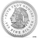  アンティークコイン コイン 金貨 銀貨  5 oz Aztec Calendar .999 Fine Silver Round. = ENCAPSULATED =