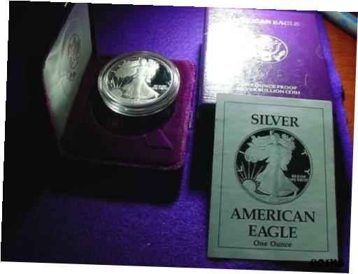 【極美品/品質保証書付】 アンティークコイン コイン 金貨 銀貨 [送料無料] 1990-S PROOF ULTRA CAMEO SILVER EAGLE .999 SILVER ONE OUNCE EAGLE WITH OGP!#1230