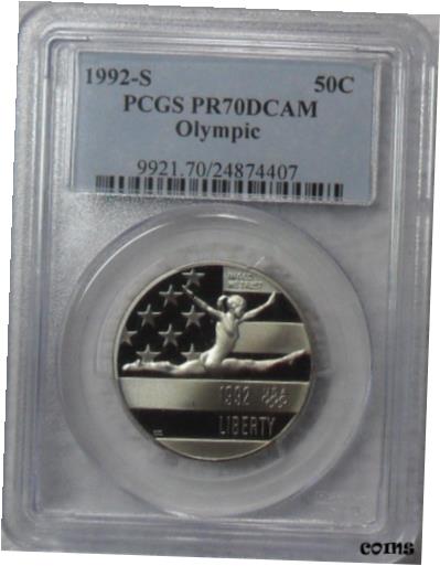 ڶ/ʼݾڽա ƥ    [̵] :1992-S 50C XXV-OLYMPIC-Commemorative-Half-Dollar PCGS PR70DCAM Highest-Top-Pop