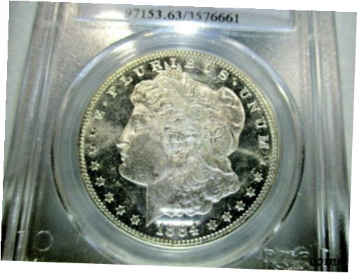 【極美品/品質保証書付】 アンティークコイン コイン 金貨 銀貨 送料無料 1884 CC MORGAN DOLLAR Ms63 DMPL Rare Vam-8 CC TILTED LEFT LOOKS PROOFISH