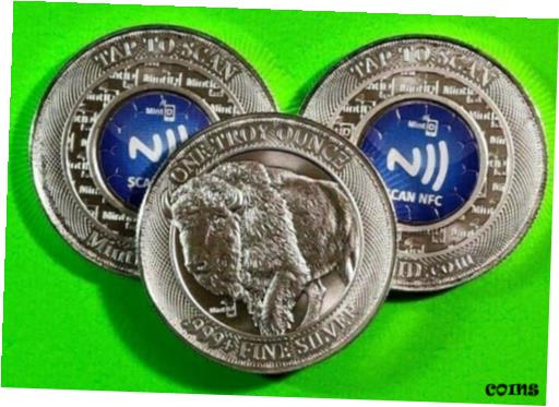 yɔi/iۏ؏tz AeB[NRC RC   [] 1 oz .999 Fine Silver Buffalo Round With Encrypted Scan Technology * MintID *