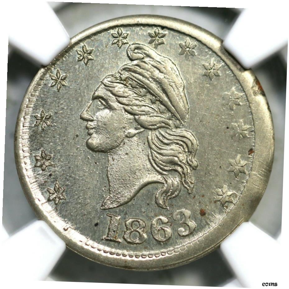 【極美品/品質保証書付】 アンティークコイン コイン 金貨 銀貨 [送料無料] 1863 F-1/359j R-7 NGC MS 64 1 セントCivil War Token- show original title