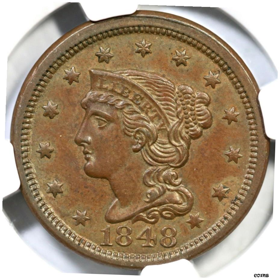  アンティークコイン コイン 金貨 銀貨  1848 N-23 R-3 NGC MS 65 BN 編組ヘア ラージ セント コイン 1c- show original title