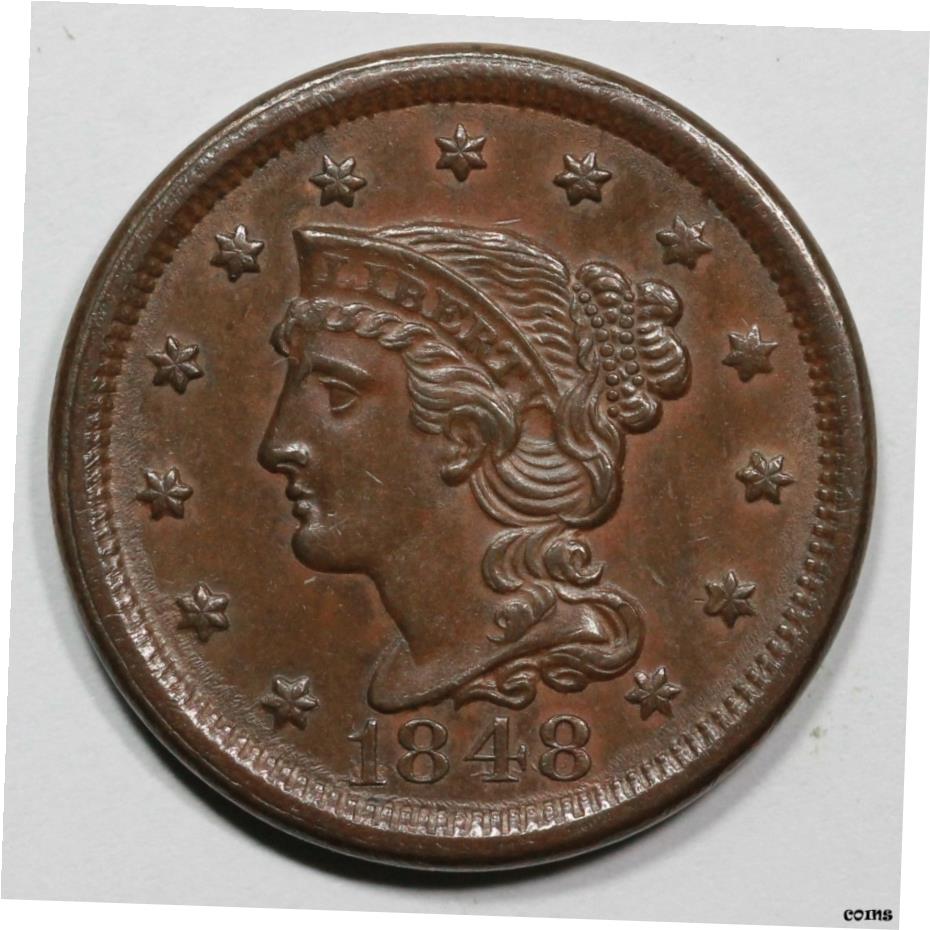  アンティークコイン コイン 金貨 銀貨  1848年 N-4 R-4+ M-LDS CC#4 編組ヘア ラージ セント コイン 1c Ex; ダン ホームズ- show original title