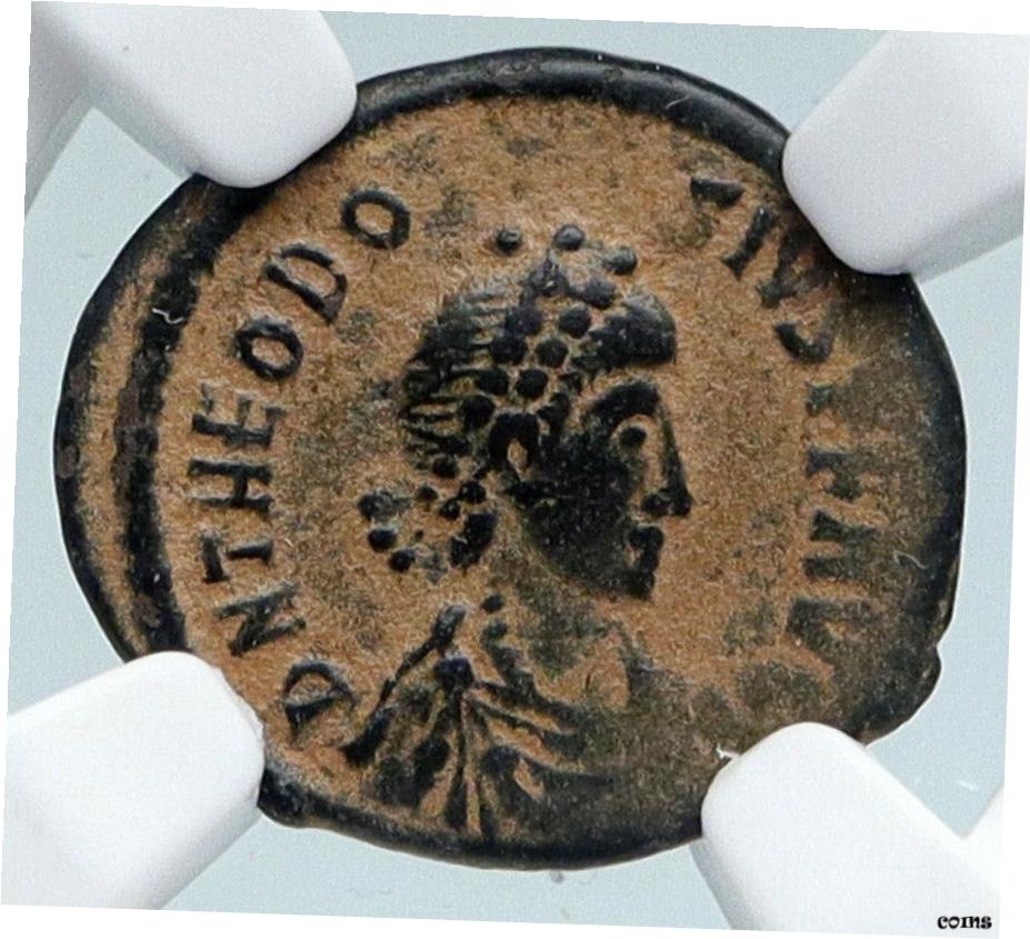  アンティークコイン コイン 金貨 銀貨  THEODOSIUS I the GREAT 本物 古代クリスティアン 388AD ローマコイン NGC i89509- show original title