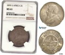 【極美品/品質保証書付】 アンティークコイン 硬貨 AG461 、 南アフリカ ( ZAR ) 2 シリング 1895 、 プレトリア 、 シルバー 、 NGC...