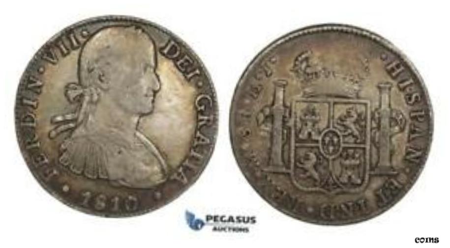  アンティークコイン コイン 金貨 銀貨  AA306 、 メキシコ 、 チャールズ 4 世 、 8 Reales 1810 Mo HJ 、 メキシコシティ 、 シルバー 、 トーン VF （ w- show original title