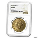 1894年-S $20 リバティ ゴールド ダブルイーグル MS-62 NGC-SKU #19264- show original title #oot-wr-...