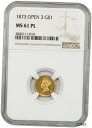 1873年 G$ 1 NGC MS61 PL ( オープン 3 ) 望ましいプルーフ - 1 ゴールドコイン #oot-wr-5577-733 1873 G$ ...