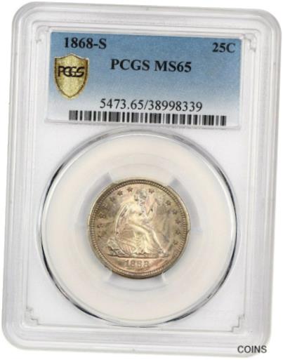 【極美品/品質保証書付】 アンティークコイン 硬貨 1868-S 25c PCGS MS65-キーS-新品同様-リバティシートクォーター - キーS-新品同様- show original title [送料無料] #oot-wr-5578-1151