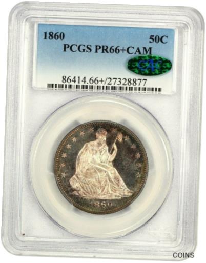 【極美品/品質保証書付】 アンティークコイン 硬貨 1860 50c PCGS/CAC PR 66+ CAM-蛍光灯調子-自由の女神座像ハーフドル- show original title [送料無料] #oot-wr-5578-1609