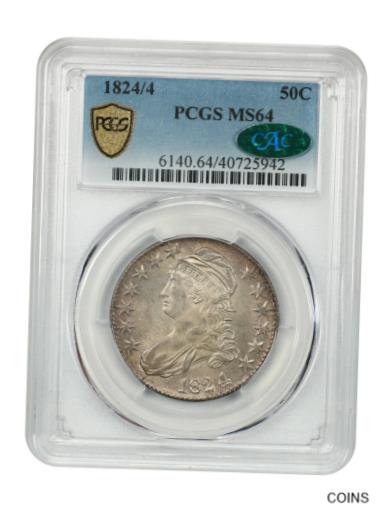 【極美品/品質保証書付】 アンティークコイン 硬貨 1824/4 50c PCGS/CAC MS64-スカーチオーバーデート-バストハーフドル-スカーチオーバーデート- show original title [送料無料] #oot-wr-5578-1624