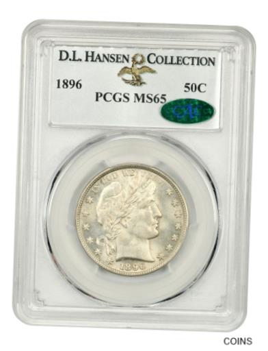 【極美品/品質保証書付】 アンティークコイン 硬貨 1896年 50c PCGS/CAC MS65 ex: D.L. ハンセン-フロスティ ジェム-バーバー 1/2ドル- show original title [送料無料] #oot-wr-5578-1777