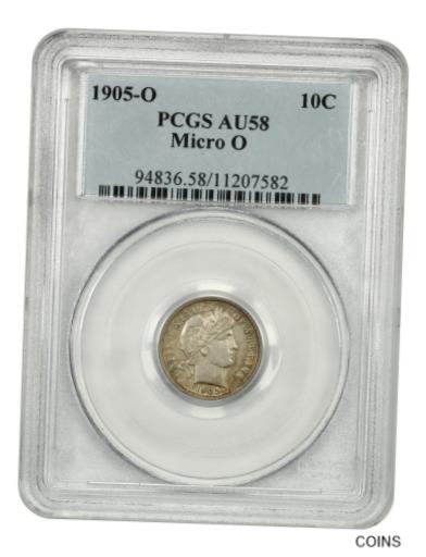 【極美品/品質保証書付】 アンティークコイン 硬貨 1905-O 10c PCGS AU58 (マイクロ O) 未評価 希少品種-バーバーダイム- show original title [送料無料] #oot-wr-5578-290