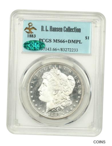 【極美品/品質保証書付】 アンティークコイン 硬貨 1883年 $1 PCGS/CAC MS66+ DMPL ex: D.L. ハンセン-最もよく知られているよう裏付けられています ！- show original title [送料無料] #oot-wr-5578-309