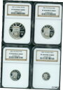 2001-W プルーフ プラチナ ステュー リバティ 4 コインセット NGC PR70 PF70 $100 $50 $25 $10- show origina...
