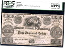 Morris Canal & Banking Co. NJ $3000 廃番銀行券 45PPQ PCGS 80370629 Morris Canal & Ban...