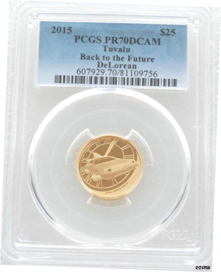 アンティークコイン コイン 金貨 銀貨  2015 Tuvalu Back to the Future $25 Dollar Gold Proof 1/4oz Coin PCGS PR70 DCAM
