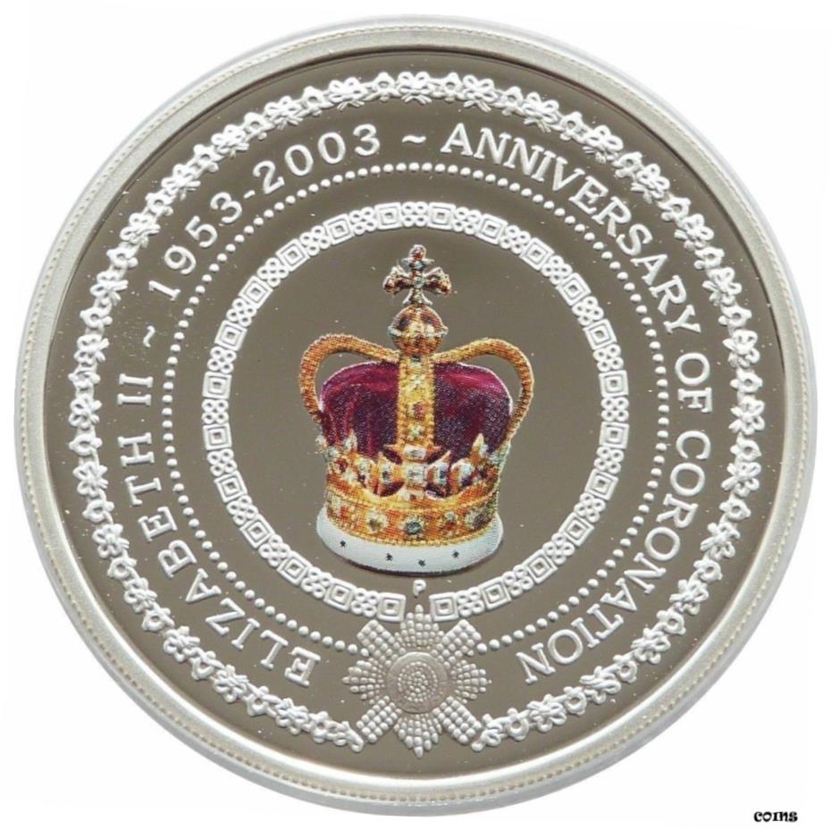  アンティークコイン コイン 金貨 銀貨  2003 Australia Coronation Jubilee Colour $1 One Dollar Silver Proof Coin