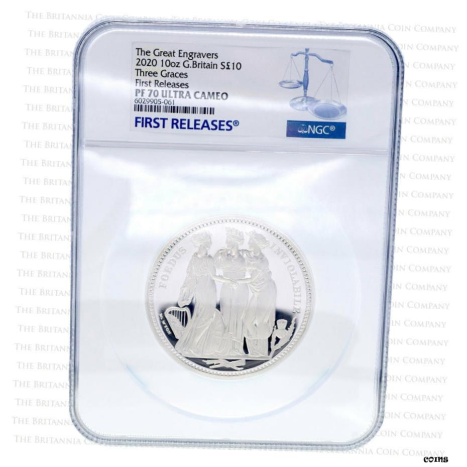 【極美品/品質保証書付】 アンティークコイン 銀貨 2020 Royal Mint Three Graces Silver Proof 10 OUNCE - NGC PF70 First Release! [送料無料] #sot-wr-5663-12