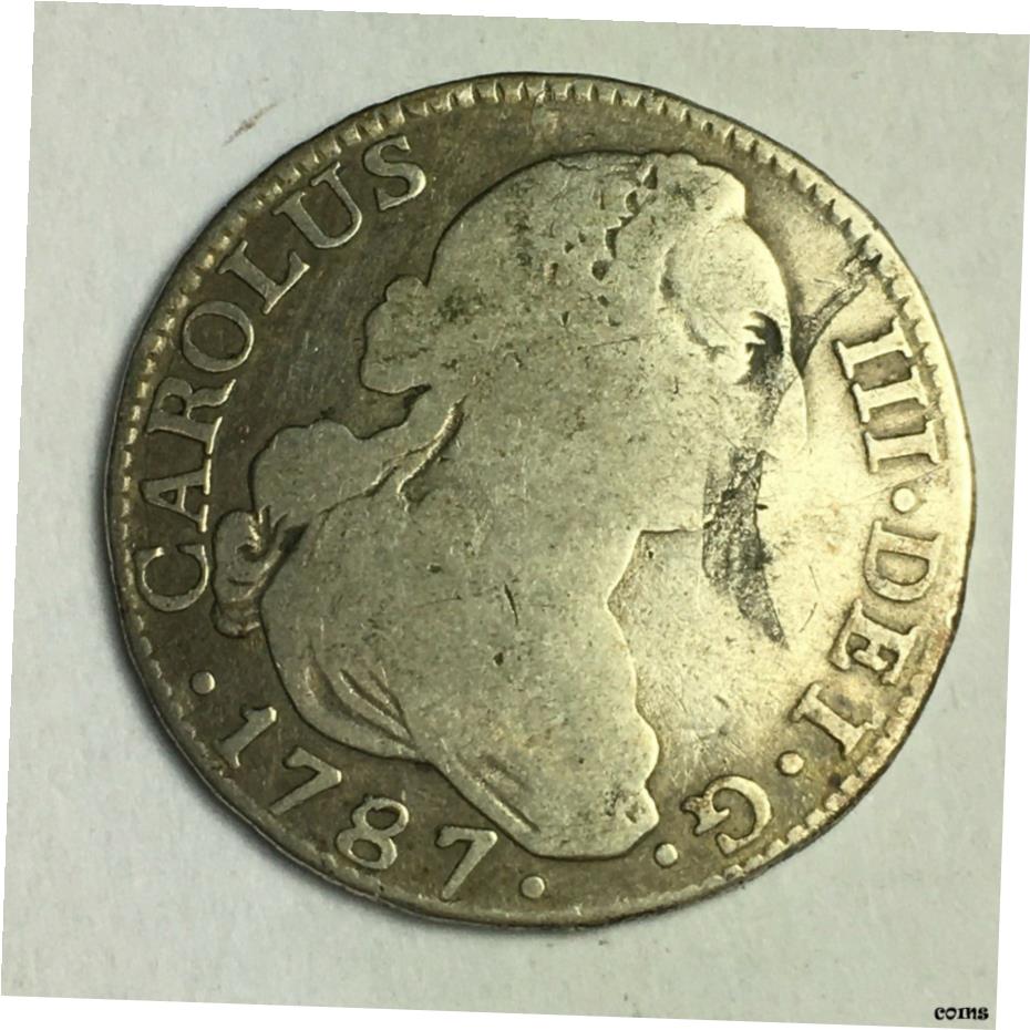  アンティークコイン コイン 金貨 銀貨  Spain 1787 DV 2 Rales Madrid REF:F97