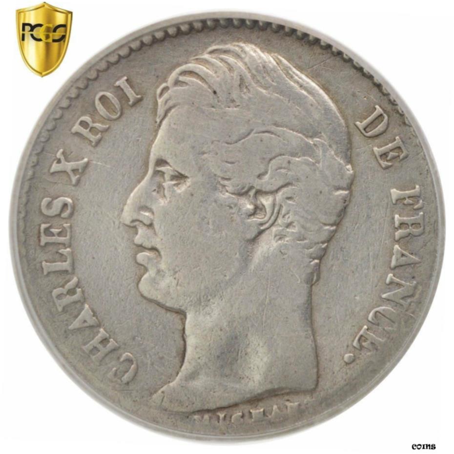  アンティークコイン コイン 金貨 銀貨   France, Charles X, 1/4 Franc, 1827, Bayonne, PCGS, Genuine, VF(20-25)