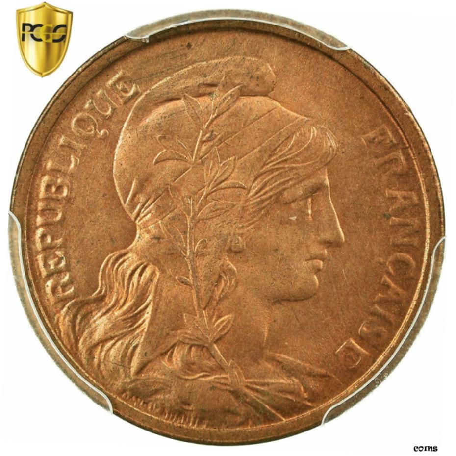  アンティークコイン コイン 金貨 銀貨   Coin, France, Dupuis, 2 Centimes, 1919, Paris, PCGS, MS65RD, Bronze