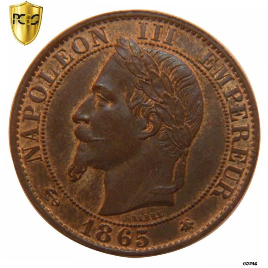  アンティークコイン コイン 金貨 銀貨   France, Napoleon III, 5 Centimes, 1865, Paris, PCGS MS63RB, KM:797.1