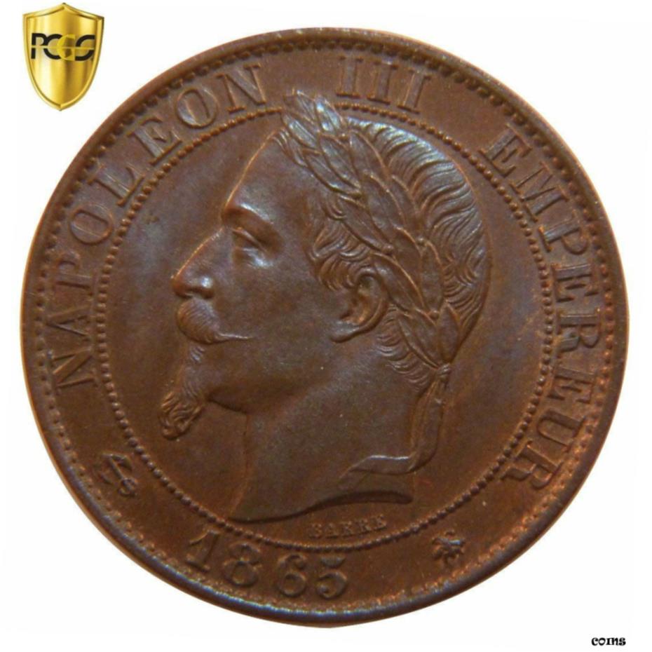  アンティークコイン コイン 金貨 銀貨   France, Napoleon III, 5 Centimes, 1865, Paris, PCGS MS64BN, KM:797.1