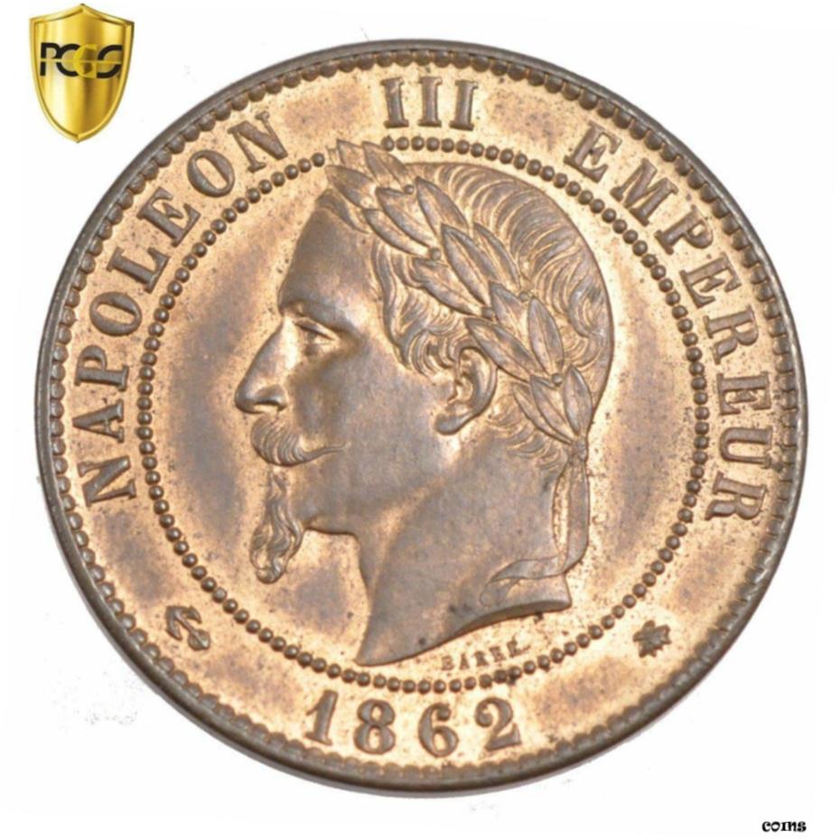  アンティークコイン コイン 金貨 銀貨   France, Napoleon III, 10 Centimes, 1862, Paris, PCGS MS64RB, KM:798.1