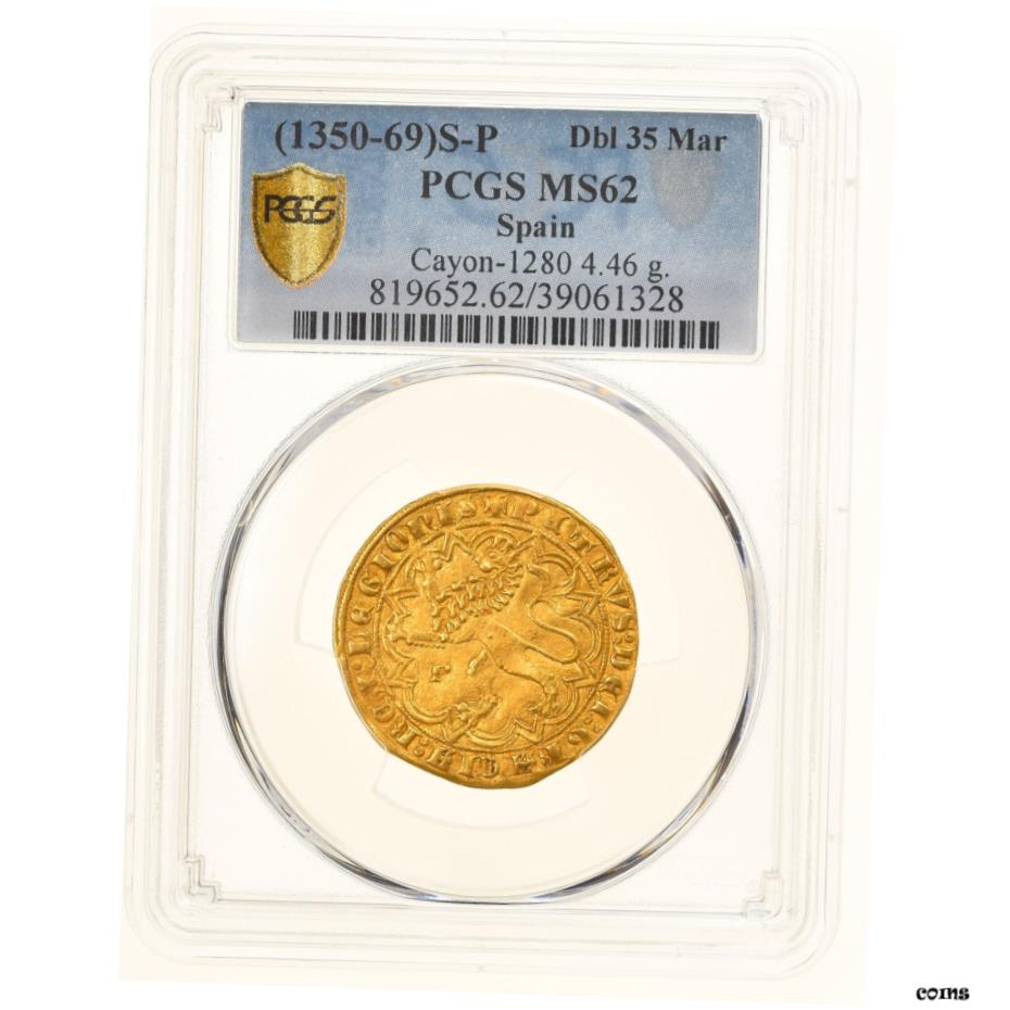  アンティークコイン 硬貨  Coin, Spain, Pedro I, Dobla de 35 maravedis, Seville, PCGS, MS62  #oct-wr-5665-41