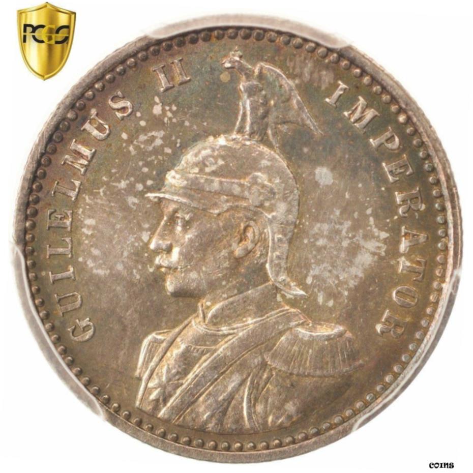  アンティークコイン コイン 金貨 銀貨   GERMAN EAST AFRICA, Wihelm II, 1/4 Rupie, 1891, PCGS, MS64, Silver