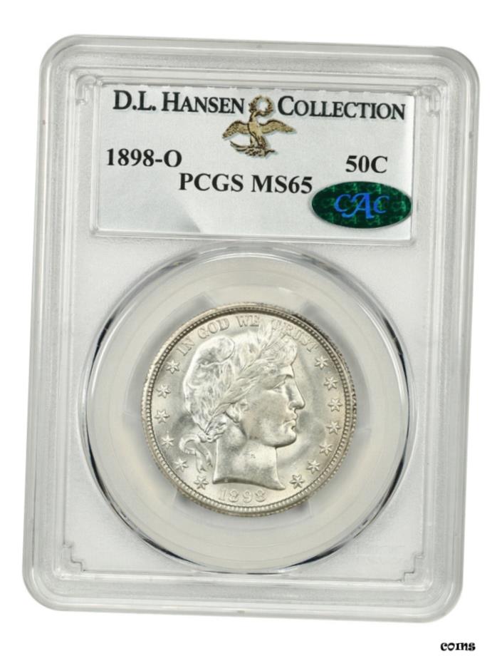 【極美品/品質保証書付】 アンティークコイン 硬貨 1898-O 50c PCGS/CAC MS65 ex: D.L. ハンセン-バーバー 1/2ドル - キー日付- show original title [送料無料] #oot-wr-5671-1150