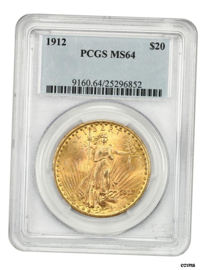 【極美品/品質保証書付】 アンティークコイン 硬貨 1912年 $20 PCGS MS64-未評価 P-新品同様 Saint Gaudens- show original title [送料無料] #oot-wr-5671-203