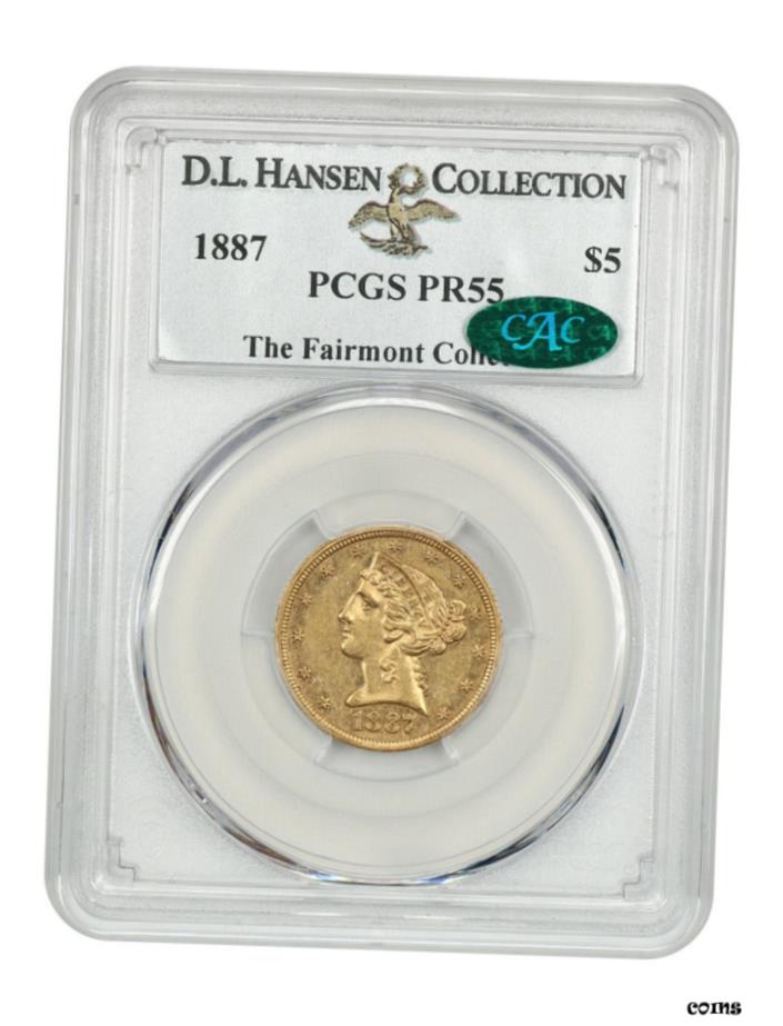 【極美品/品質保証書付】 アンティークコイン 硬貨 1887年 $5 PCGS/CAC PR 55-リバティハーフイーグル-ゴールドコイン-キー日付- show original title [送料無料] #oot-wr-5671-473