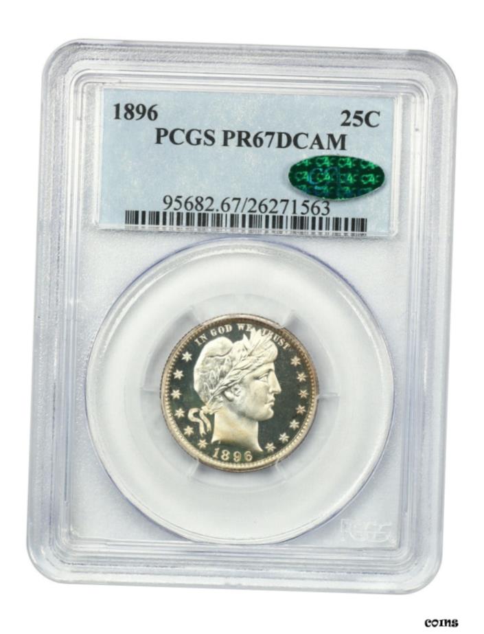  アンティークコイン 硬貨 1896年 25c PCGS/CAC PR 67 DCAM-ゴージャスなディープカメオジェム-バーバークォーター- show original title  #oot-wr-5671-681