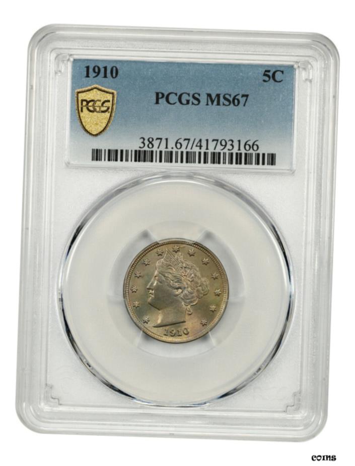  アンティークコイン 硬貨 1910 5c PCGS MS67-最高級のノウン-Liberty Vニッケル用- show original title  #oot-wr-5671-684