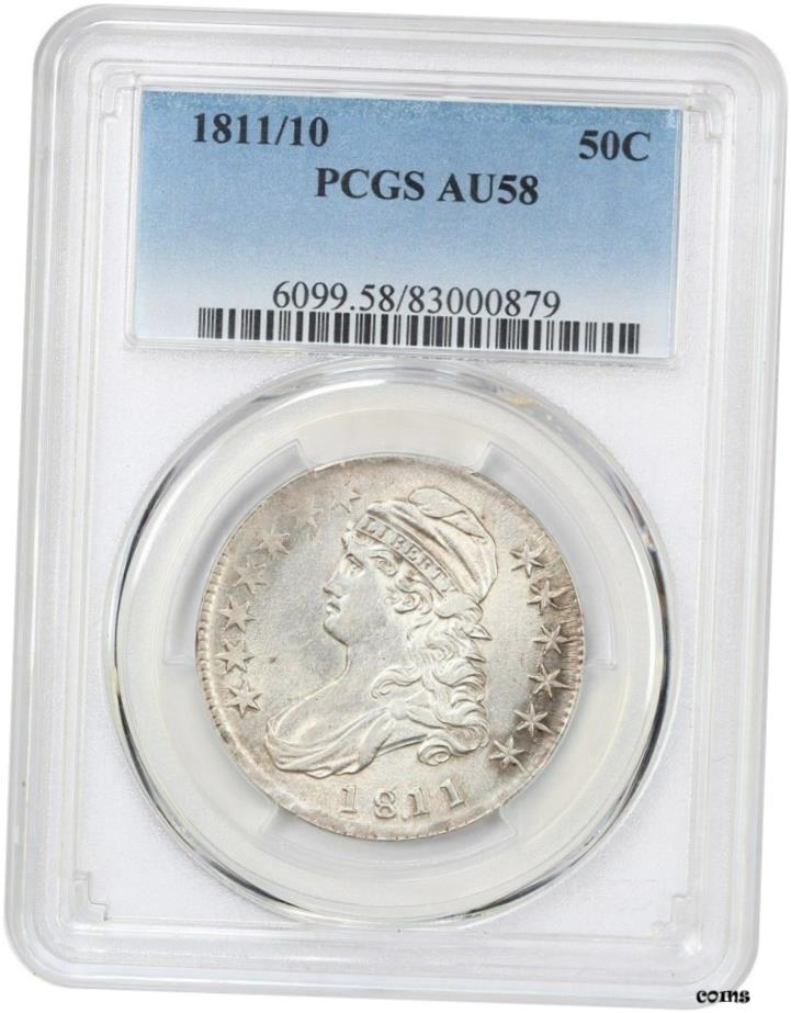 【極美品/品質保証書付】 アンティークコイン 硬貨 1811/10 50c PCGS AU58-フロスティ AU-バスト 1/2ドル - フロスティ AU- show original title [送料無料] #oot-wr-5671-765