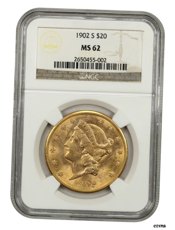  アンティークコイン 硬貨 1902-S $20 NGC MS62-Liberty ダブルイーグル-ゴールドコイン- show original title  #oot-wr-5672-167