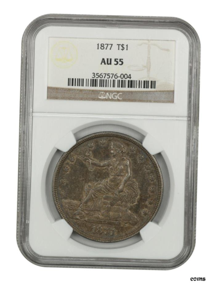  アンティークコイン コイン 金貨 銀貨  1877年 貿易 $ NGC AU55-米国貿易ドル- show original title