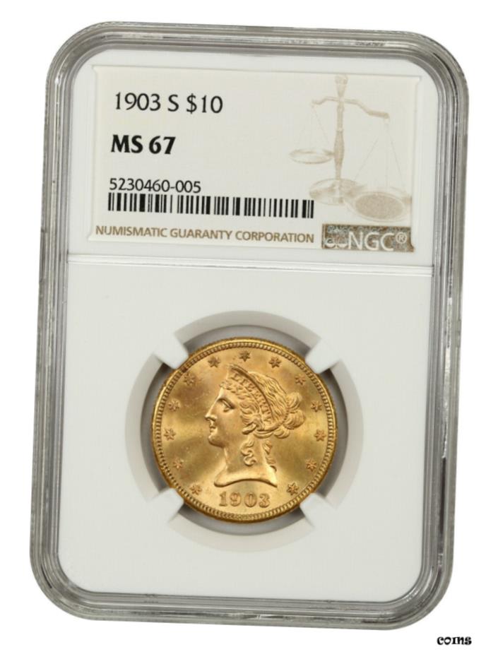  アンティークコイン 硬貨 1903年-S $10 NGC MS67-最高級の既知の自由なイーグル-ゴールドコイン- show original title  #oot-wr-5672-171