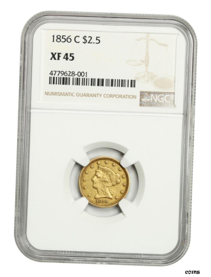  アンティークコイン 硬貨 1856年-C $2 1/2 NGC XF45-Low Mintage Charlotte Issue - 2.50 リバティ ゴールド コイン- show original title  #oot-wr-5672-174
